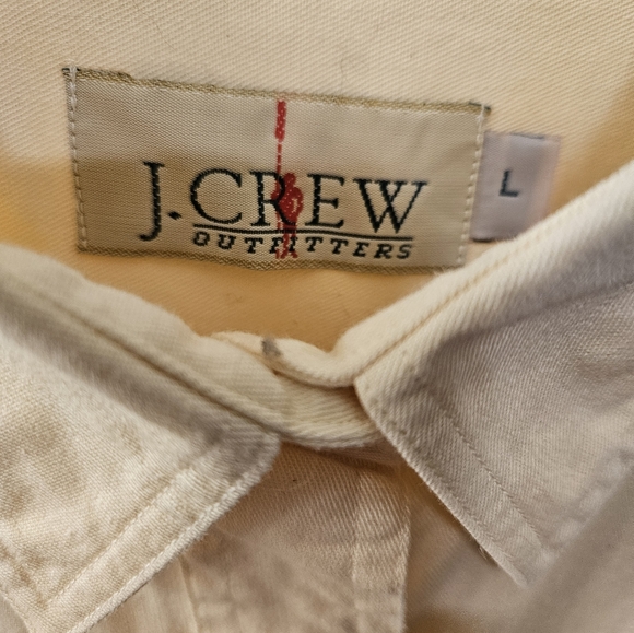 Vintage - J. Crew Cotton Single Needle Tailored Yellow Button Up Shirt - Size L - Picture 5 of 9